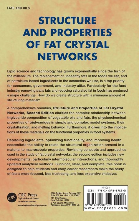 Produktbild: Structure and Properties of Fat Crystal Networks