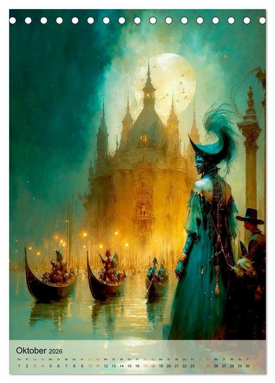 Produktbild: Venedig Karneval (Tischkalender 2026 DIN A5 hoch), CALVENDO Monatskalender