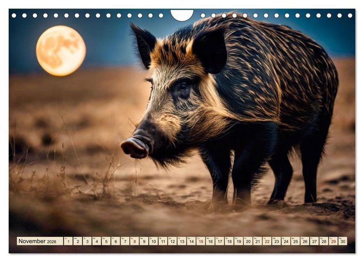 Produktbild: Heimische Tiere im Mondlicht (Wandkalender 2026 DIN A4 quer), CALVENDO Monatskalender