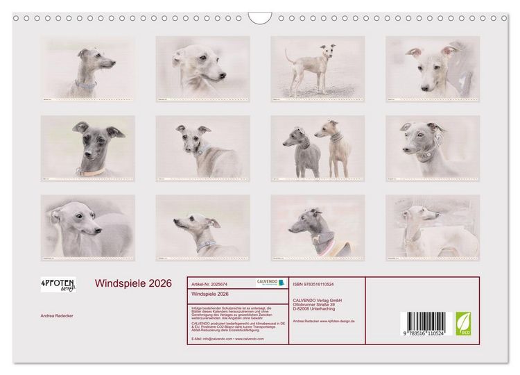 Produktbild: Windspiele 2026 (Wandkalender 2026 DIN A3 quer), CALVENDO Monatskalender