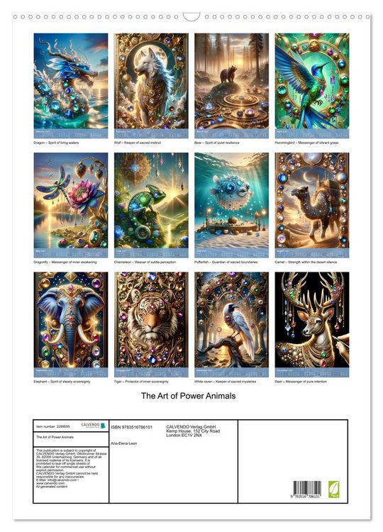 Produktbild: The Art of Power Animals (Wall Calendar 2027 DIN A2 portrait), CALVENDO 12 Month Wall Calendar