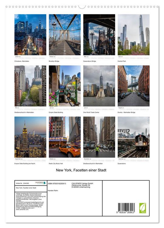 Produktbild: New York, Facetten einer Stadt (hochwertiger Premium Wandkalender 2026 DIN A2 hoch), Kunstdruck in Hochglanz