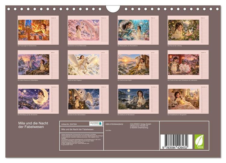 Produktbild: Mila und die Nacht der Fabelwesen (Wandkalender 2027 DIN A4 quer), CALVENDO Monatskalender