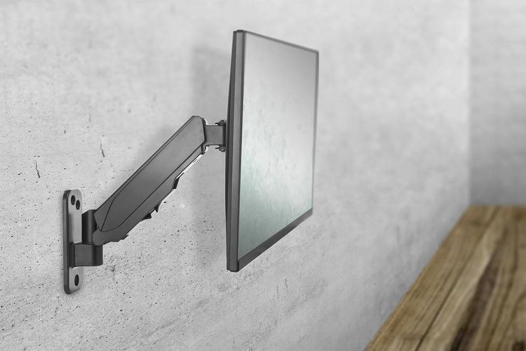 Produktbild: Digitus Monitor-Wandhalterung DA-90396 1 Display(s) 33,0 cm (13") - 81,3 cm (32") Schwarz, Schwarz (matt) Drehbar, H&ouml;henverstellbar, Neigbar