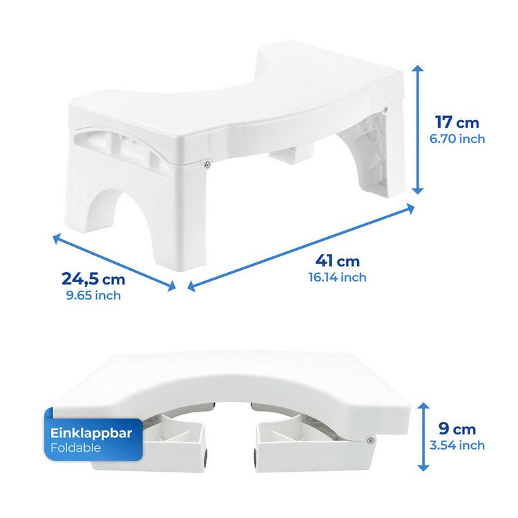 Produktbild: Faltbarer Toiletten-Fu&szlig;hocker, belastbar bis 100 kg