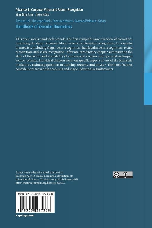 Produktbild: Handbook of Vascular Biometrics