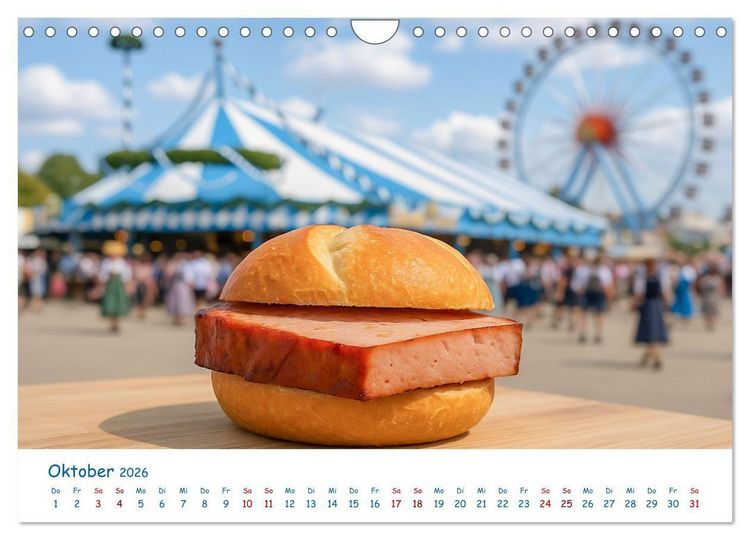 Produktbild: Leberk&auml;se-Kalender - Die Leberk&auml;ssemmel aus Bayern (Wandkalender 2026 DIN A4 quer), CALVENDO Monatskalender