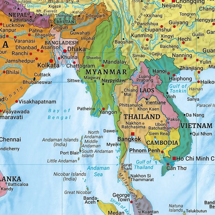 Produktbild: freytag & berndt Poster World map XXL, english 1:15 Mio.