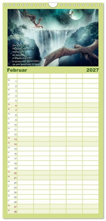 Produktbild: Familienplaner 2027 - Wo die wilden Drachen wohnen mit 5 Spalten (Wandkalender, 21 x 45 cm) CALVENDO