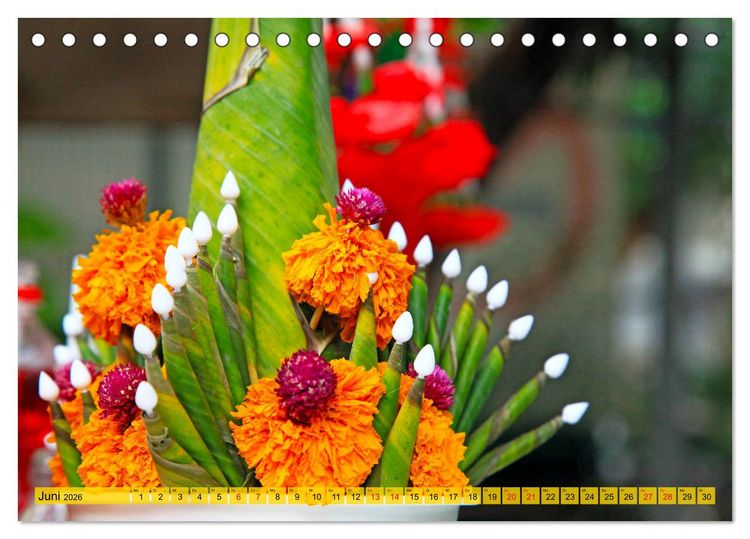 Produktbild: Farbenfrohes Thailand (Tischkalender 2026 DIN A5 quer), CALVENDO Monatskalender
