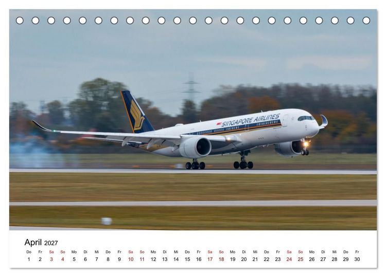 Produktbild: Singapore Airlines - Die ganze Flotte (Tischkalender 2027 DIN A5 quer), CALVENDO Monatskalender