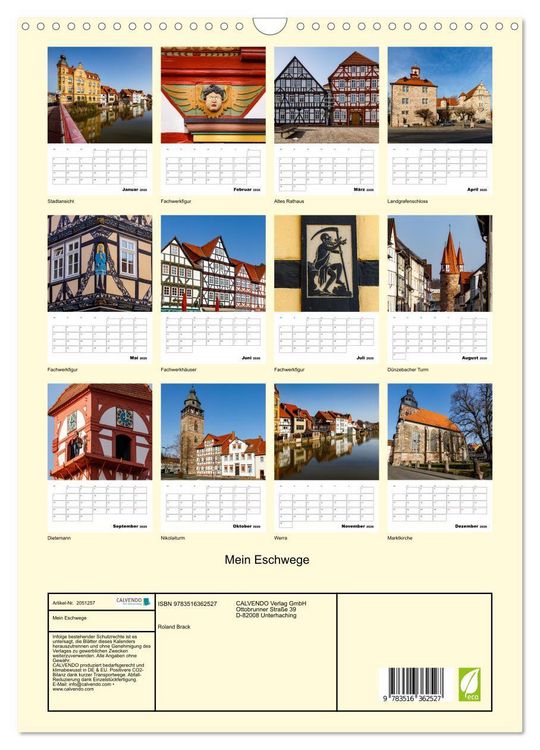 Produktbild: Mein Eschwege (Wandkalender 2026 DIN A3 hoch), CALVENDO Monatskalender