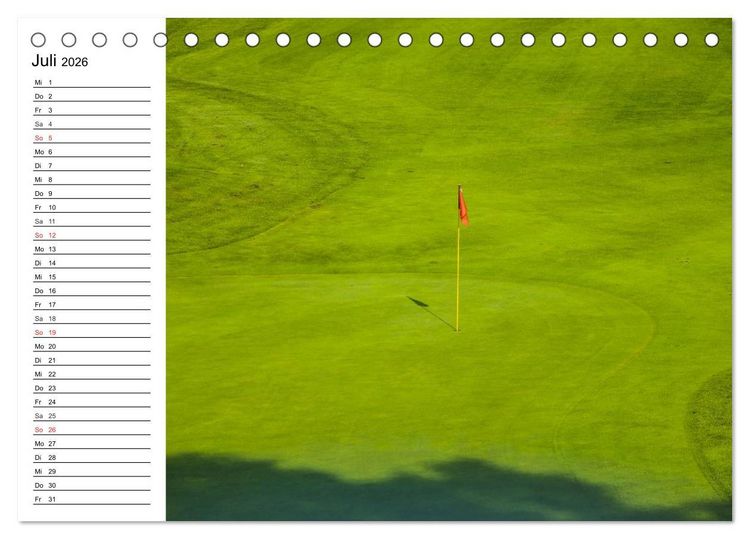 Produktbild: Abenteuer Golfspielen. Impressionen (Tischkalender 2026 DIN A5 quer), CALVENDO Monatskalender