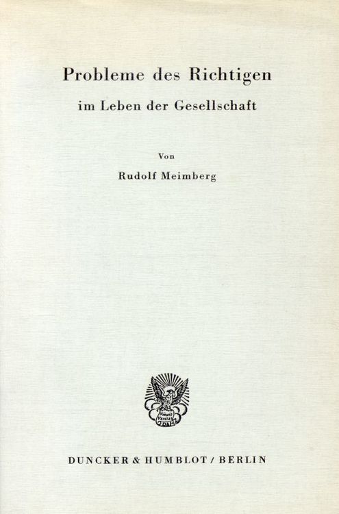 Produktbild: Probleme des Richtigen im Leben der Gesellschaft.