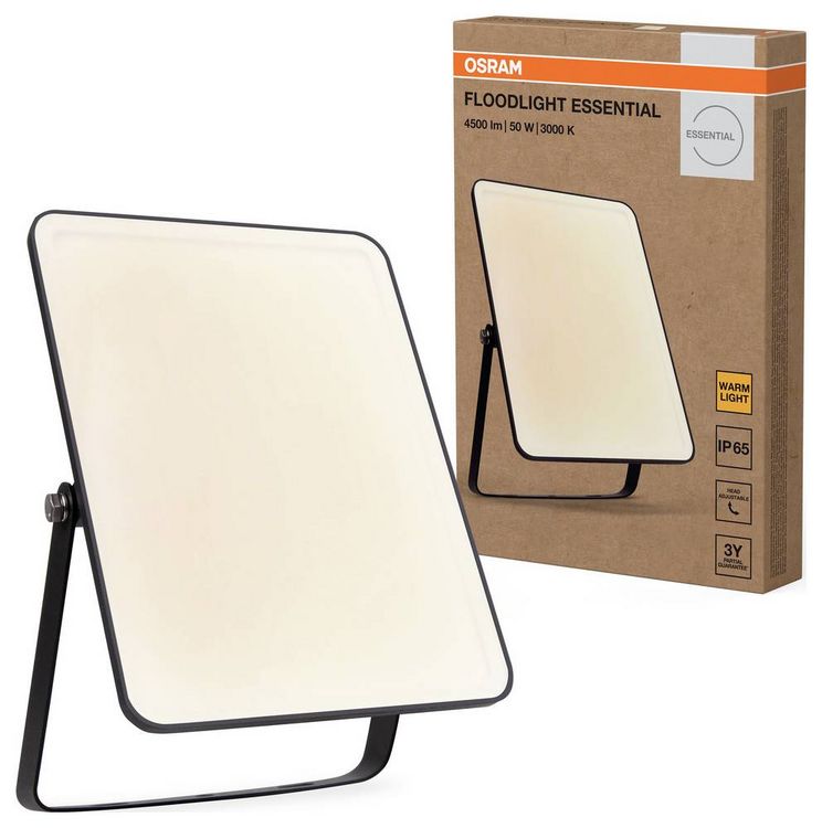 Produktbild: OSRAM HOMELIGHTING Floodlight Essential 50W 3000K 4099854429798 LED-Au&szlig;enstrahler 50.00 W Leuchtfarben: Warmwei&szlig;
