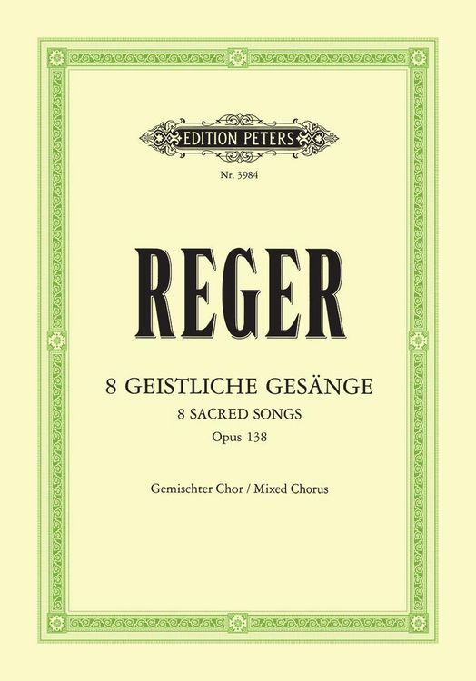 Produktbild: 8 Geistliche Gesange Op.138 (Eight Sacred Songs, Op. 138)