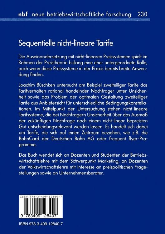 Produktbild: Sequentielle nicht-lineare Tarife
