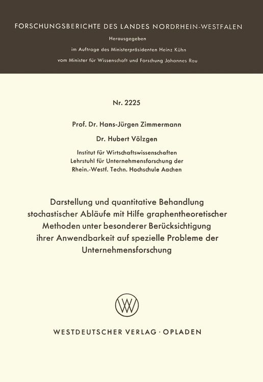Produktbild: Darstellung und quantitative Behandlung stochastischer Abl&auml;ufe mit Hilfe graphentheoretischer Methoden unter besonderer Ber&uuml;cksichtigung ihrer Anwendb