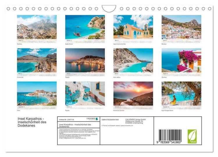Produktbild: Insel Karpathos - Inselsch&ouml;nheit des Dodekanes (Wandkalender 2027 DIN A4 quer), CALVENDO Monatskalender