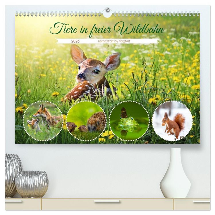 Produktbild: Tiere in freier Wildbahn by VogtArt (hochwertiger Premium Wandkalender 2026 DIN A2 quer), Kunstdruck in Hochglanz