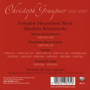 Produktbild: Graupner:Complete Harpsichord Music