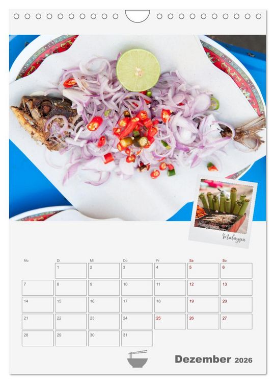 Produktbild: Street Food - K&uuml;chenplaner (Wandkalender 2026 DIN A4 hoch), CALVENDO Monatskalender