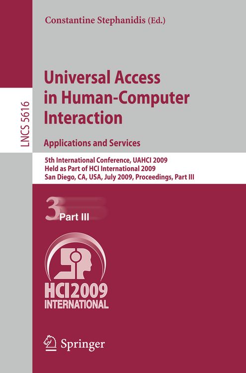 Produktbild: Universal Access in Human-Computer Interaction. Applications and Services