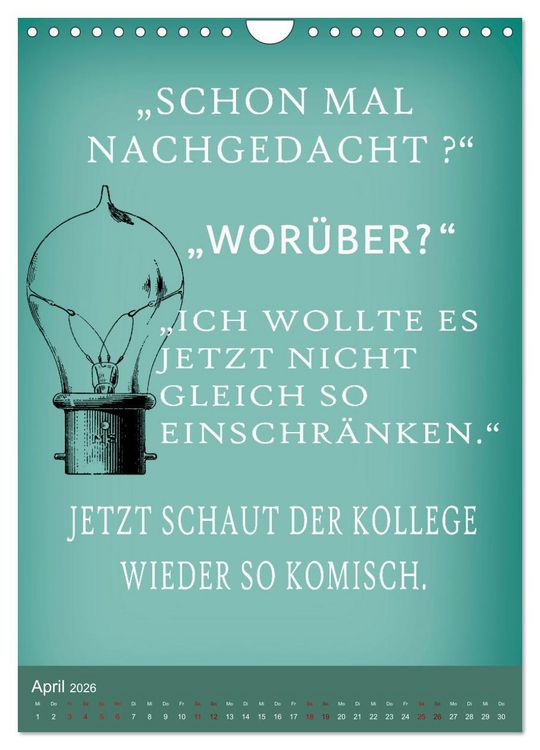 Produktbild: B&uuml;ro und so ... (Wandkalender 2026 DIN A4 hoch), CALVENDO Monatskalender