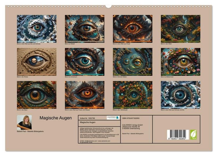Produktbild: Magische Augen (hochwertiger Premium Wandkalender 2026 DIN A2 quer), Kunstdruck in Hochglanz