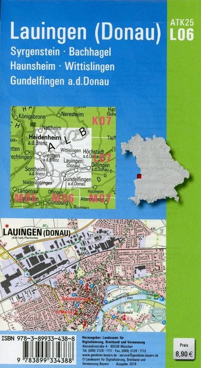 Produktbild: ATK25-L06 Lauingen (Donau) (Amtliche Topographische Karte 1:25000)