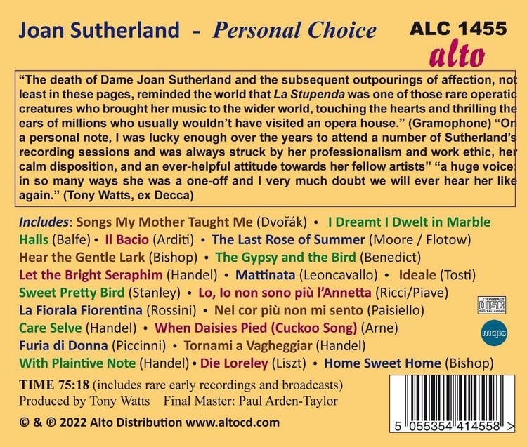 Produktbild: Sutherland Joan: Joan Sutherland-Personal Choice