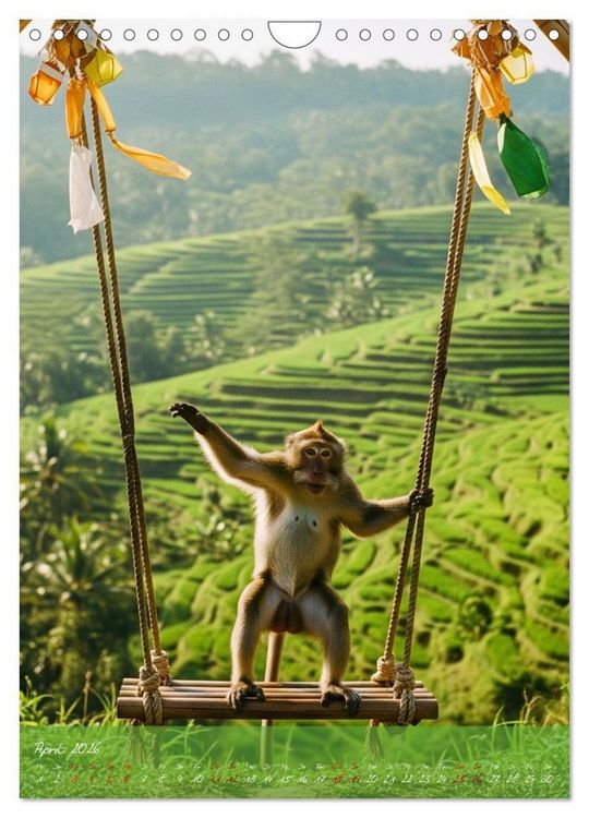 Produktbild: Bali - affengeil (Wandkalender 2026 DIN A4 hoch), CALVENDO Monatskalender