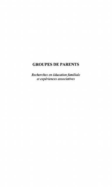 Produktbild: Groupes De Parents