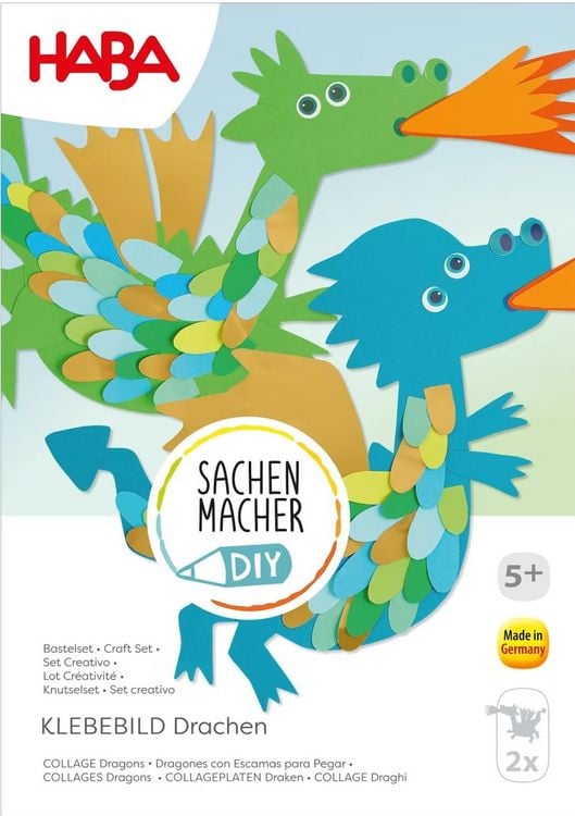 Produktbild: HABA 2013238 - SachenMacher DIY: Klebebild Drachen, Bastelset