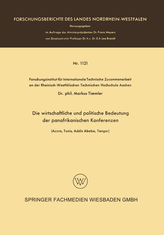 Produktbild: Die wirtschaftliche und politische Bedeutung der panafrikanischen Konferenzen
