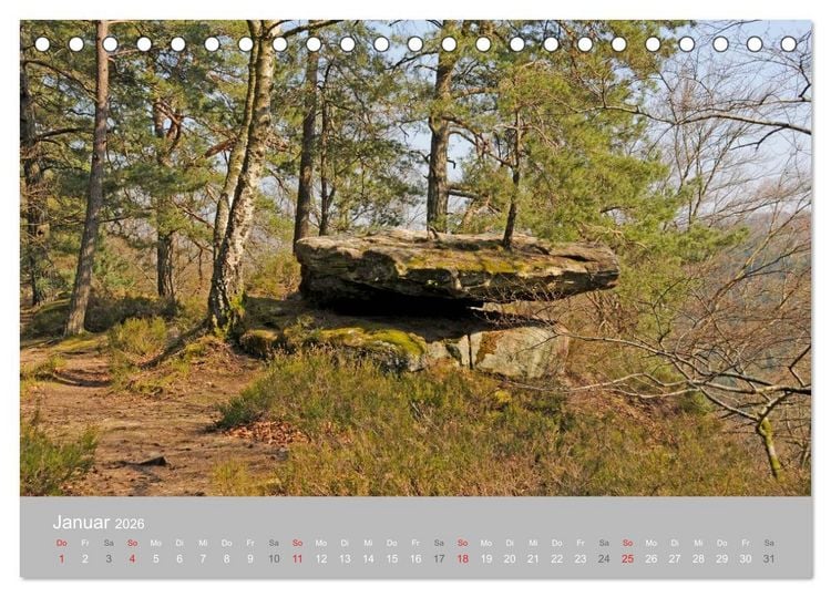 Produktbild: Felsen im Pf&auml;lzer Wald (Tischkalender 2026 DIN A5 quer), CALVENDO Monatskalender
