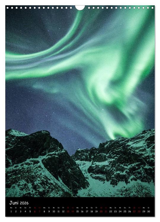 Produktbild: Polarlichtkalender (Wandkalender 2026 DIN A3 hoch), CALVENDO Monatskalender