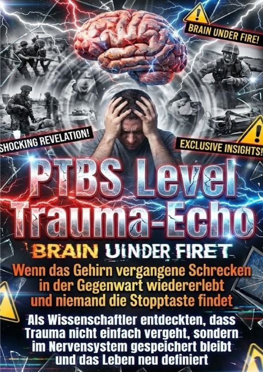 Produktbild: PTBS Level Trauma-Echo: Wenn das Gehirn vergangene Schrecken in der Gegenwart wiedererlebt und niemand die Stopptaste findet