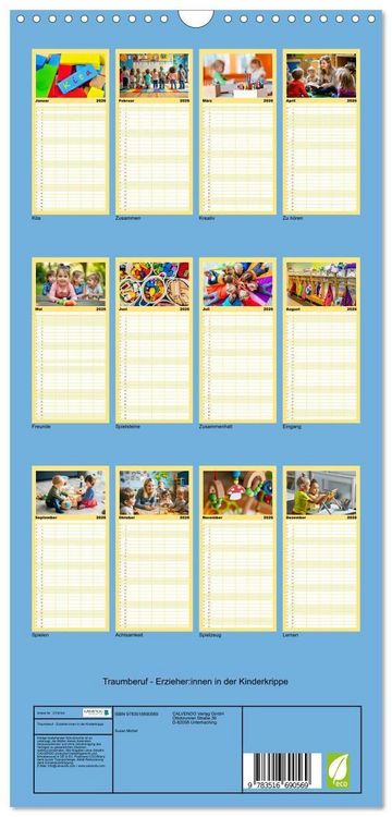 Produktbild: Familienplaner 2026 - Traumberuf - Erzieher:innen in der Kinderkrippe mit 5 Spalten (Wandkalender, 21 x 45 cm) CALVENDO