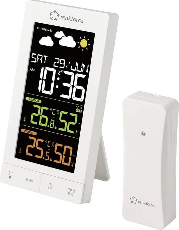 Produktbild: Renkforce RF-6701490 Funk-Wetterstation Vorhersage f&uuml;r 12 Stunden Anzahl Sensoren max. 3
