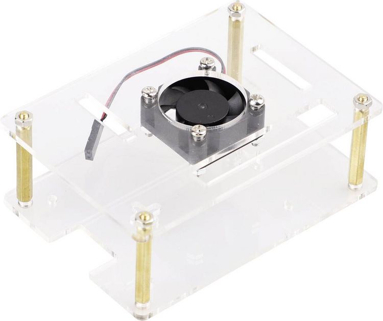 Produktbild: Renkforce RBP-PLC100 SBC-Geh&auml;use Passend f&uuml;r (Entwicklungskits): Raspberry Pi&reg;, Banana Pi, Rock Pi inkl. aktiven K&uuml;hler Transparent