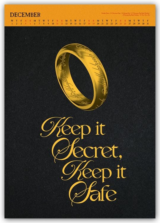 Produktbild: Lord of the Rings &ndash; Der Herr der Ringe &ndash; A3-Deluxe-Posterkalender 2027