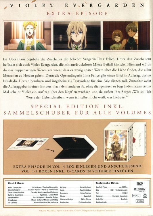 Produktbild: Violet Evergarden - St. 1 - Vol. 1/Extra Episode + Sammelschuber - Limited Special Edition