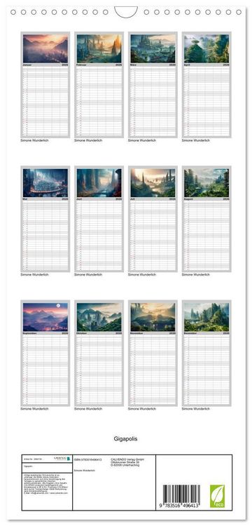 Produktbild: Familienplaner 2026 - Gigapolis mit 5 Spalten (Wandkalender, 21 x 45 cm) CALVENDO