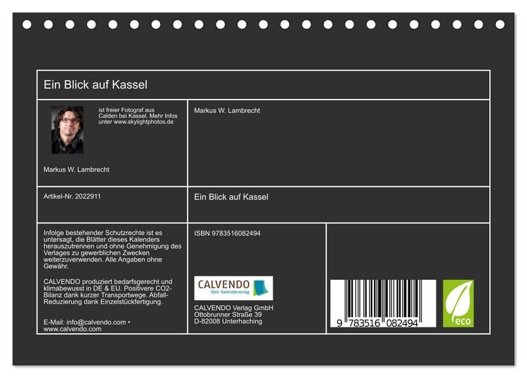 Produktbild: Ein Blick auf Kassel (Tischkalender 2026 DIN A5 quer), CALVENDO Monatskalender