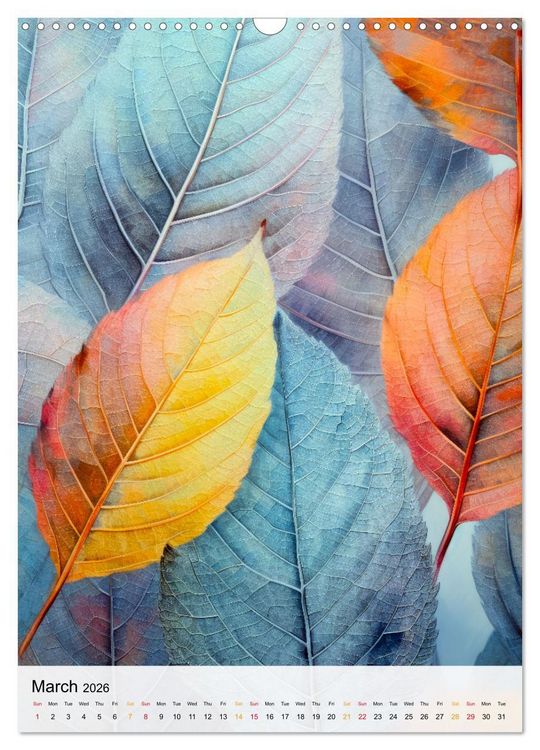 Produktbild: Artistic Leaves (Wall Calendar 2026 DIN A3 portrait), CALVENDO 12 Month Wall Calendar