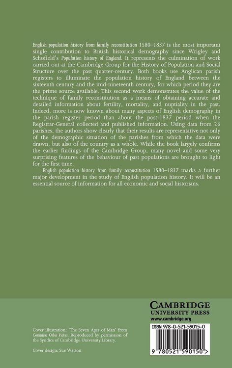 Produktbild: English Population History from Family Reconstitution 1580-1837