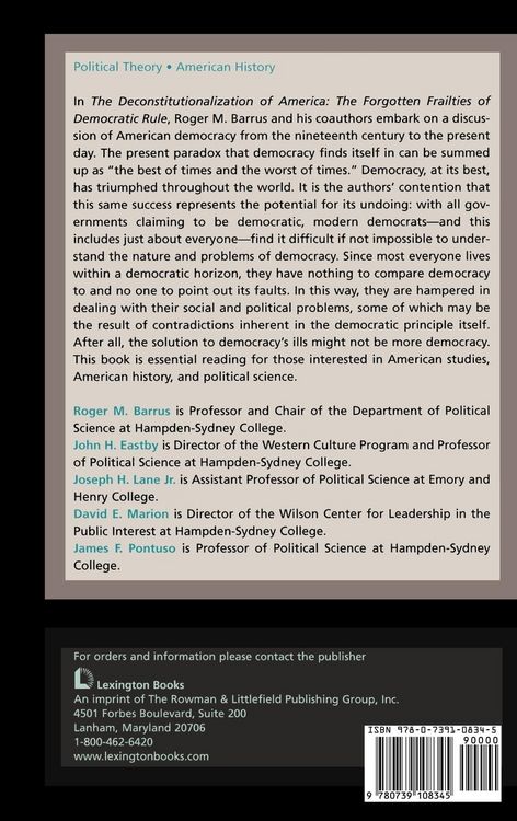 Produktbild: Deconstitutionalization of America