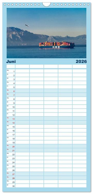 Produktbild: Familienplaner 2026 - Hochseeschiffe mit 5 Spalten (Wandkalender, 21 x 45 cm) CALVENDO