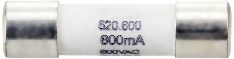 Produktbild: VOLTCRAFT VC 191 Fuse Multimetersicherung (&Oslash; x L) 5 mm x 20 mm 600 mA 600 V/AC, 500 V/DC Flink -F- Inhalt 1 St.